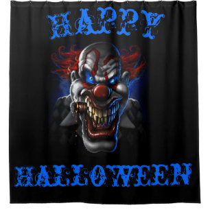Rideaux De Douche Clown mauvais d'yeux bleus (Halloween heureux)