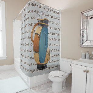 Rideaux De Douche Clubs de golf Sac en carreaux Texte Design Douche
