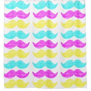 Rideaux De Douche CMY Mustaches (style presse à lettres) Grand Motif