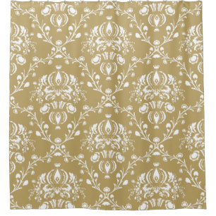 Rideaux De Douche Cocoa and Cream Damask
