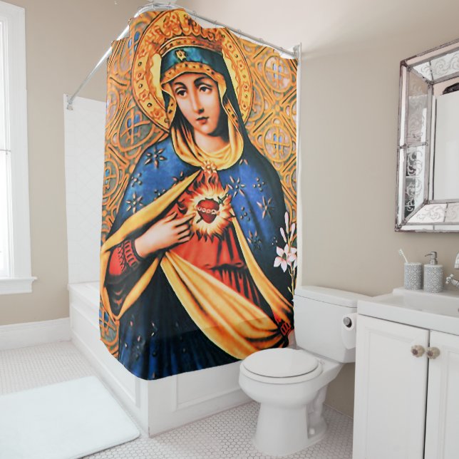 Rideaux De Douche Coeur immaculé de Marie (En situation)