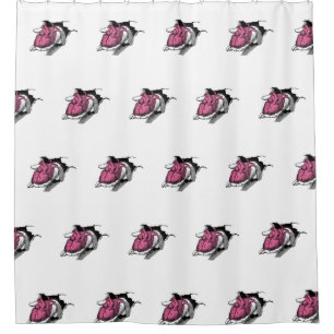 Rideaux De Douche Coeur vintage à la main à travers la fissure