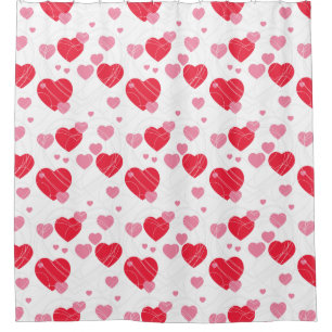 Rideaux De Douche Coeurs, coeurs, coeurs, clairement