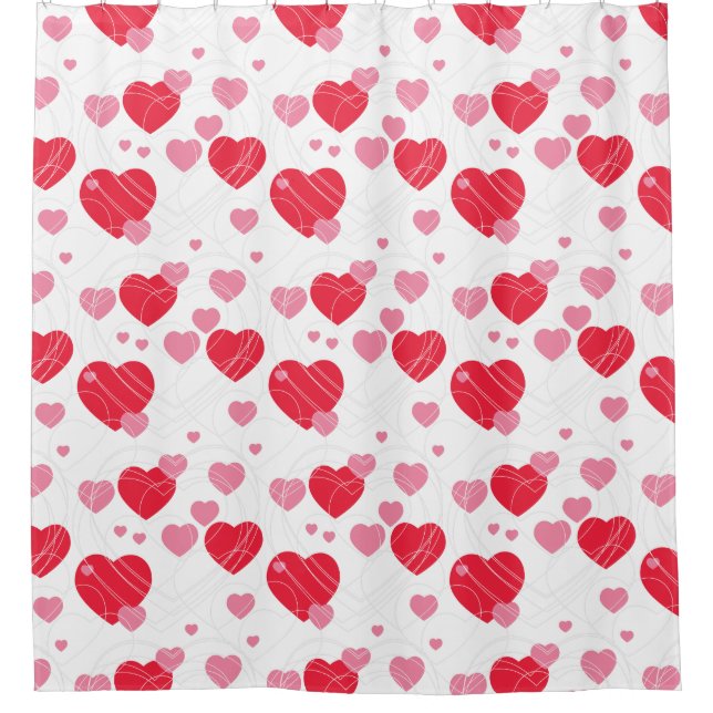 Rideaux De Douche Coeurs, coeurs, coeurs, clairement (Devant)
