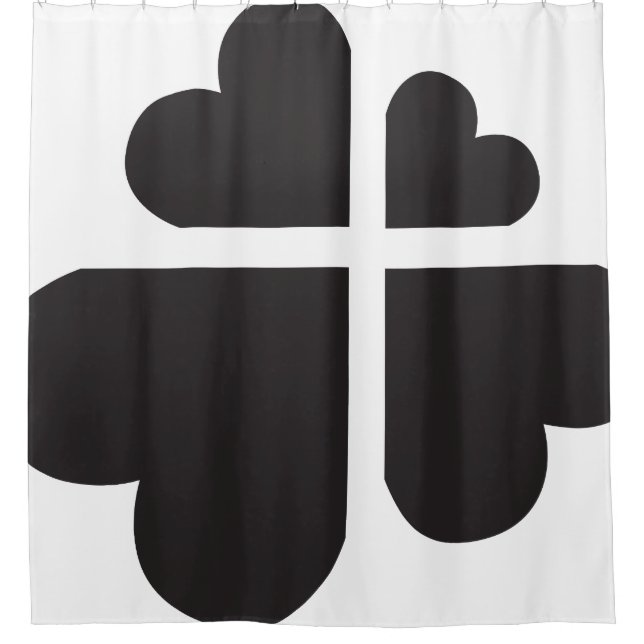 Rideaux De Douche cœurs croisés - noir (Devant)