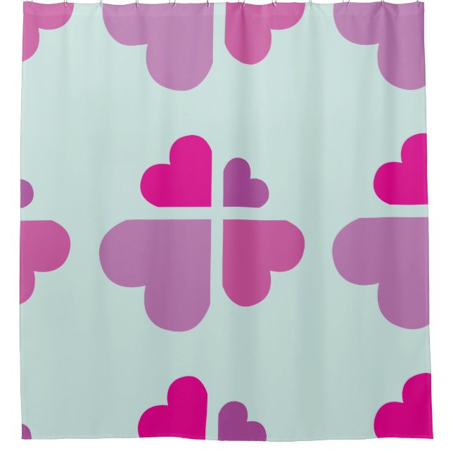 Rideaux De Douche Cœurs Croix (Devant)