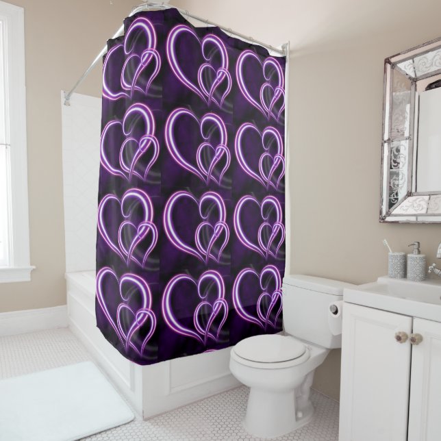 Rideaux De Douche Coeurs de styles classiques (En situation)