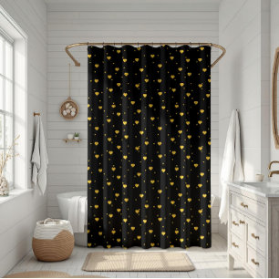 Rideaux De Douche Coeurs Parties scintillant Or sur Arrière - plan n