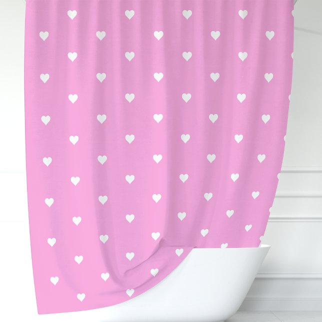 Rideaux De Douche Cœurs roses et blancs (Créateur téléchargé)