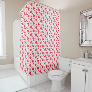 Rideaux De Douche Coeurs rouges, texte, "aime-toi".