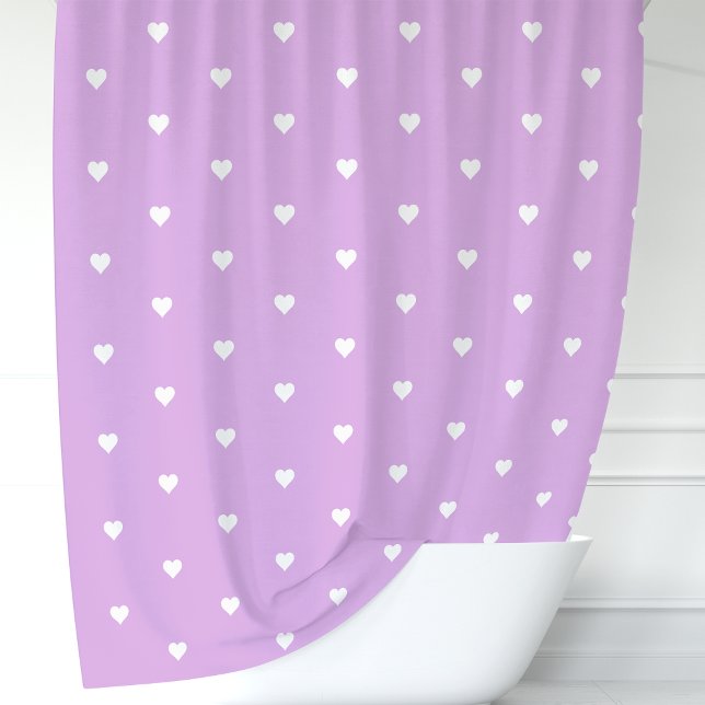 Rideaux De Douche Cœurs violets et blancs (Créateur téléchargé)