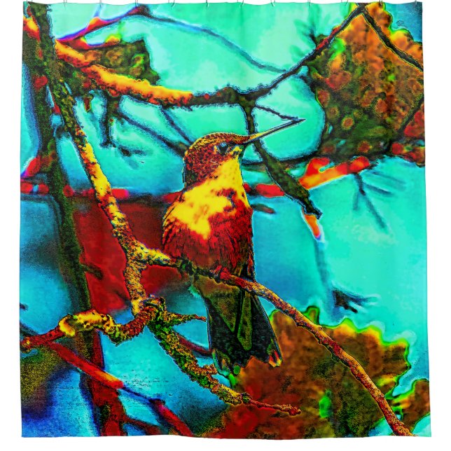 Rideaux De Douche Colibri coloré (Devant)