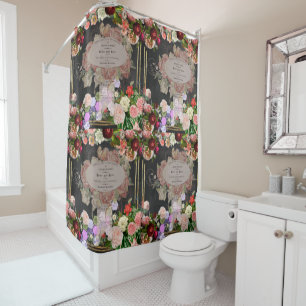 Rideaux De Douche collage chic Shabby, chic français, rustique du pa