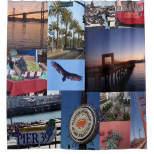 Rideaux De Douche Collage de photos de San Francisco