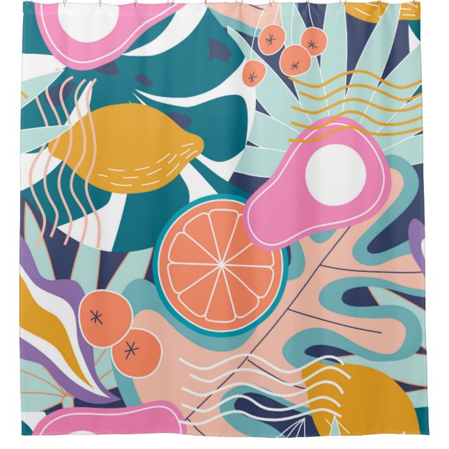 Rideaux De Douche Collage moderne floral sans couture motif. Exposit (Devant)