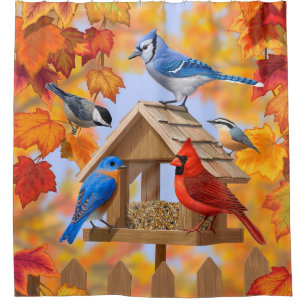 Rideaux De Douche Collecte d'oiseaux d'automne