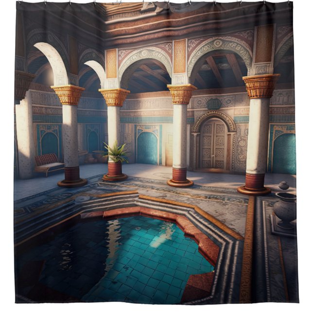 Rideaux De Douche Collection Ancienne Maison de Bain - Byzantine (Devant)