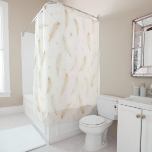 Rideaux De Douche Collection Bohème de Plumes Moderne Luxe
