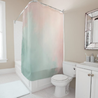 Rideaux De Douche Collection de blush rose menthe populaire abstrait
