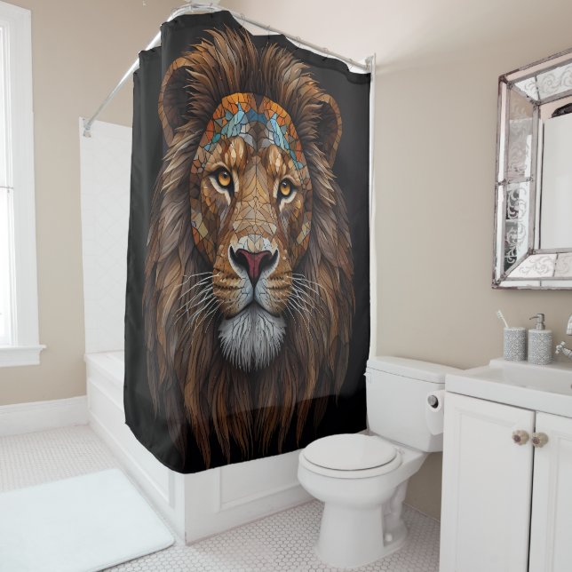 Rideaux De Douche Collection de mosaïques en verre de la faune (En situation)