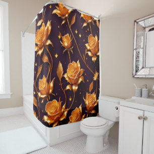 Rideaux De Douche Collection de Roses de luxe Gold Boho tendance