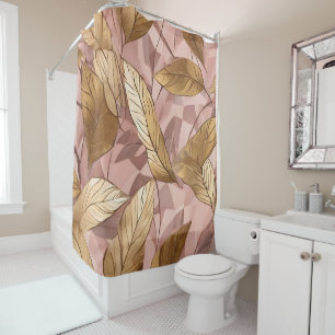 Rideaux De Douche Collection Feuille tendance de Boho Rose Rose rose