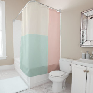 Rideaux De Douche Collection Populaire Abstrait Rose Foncé Menthe