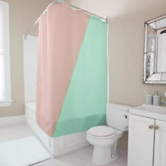 Rideaux De Douche Collection Rose Pâle Menthe Tendance Abstraite