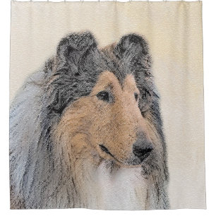 Rideaux De Douche Collie (Rough) Peinture - Cute Original Chien Art