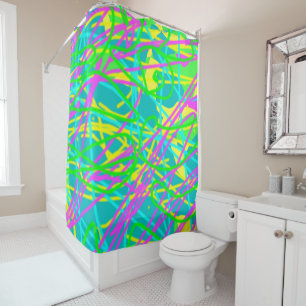 Rideaux De Douche Color My Dreams Scribble Motif Expressive Artsy