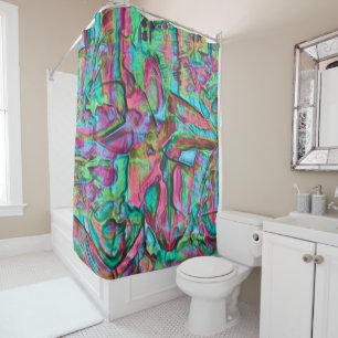 Rideaux De Douche Coloré rocheux ou grondé avec des teintes doucemen