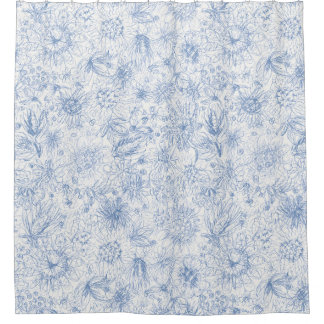 Rideaux De Douche Colored Pencil Floral