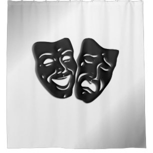 Rideaux De Douche Comédie Tragédie Masques Théâtre Argent