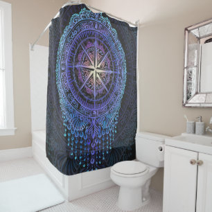 Rideaux De Douche Compas céleste Mandala