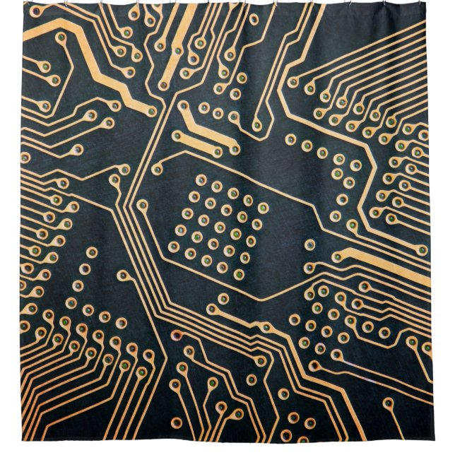 Rideaux De Douche Composants électroniques, gros plan de la carte in (Devant)