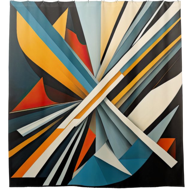 Rideaux De Douche Conception abstraite moderne (Devant)