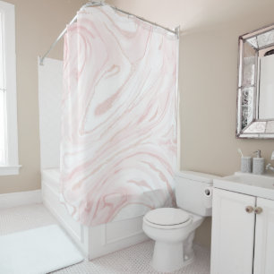 Rideaux De Douche Conception abstraite moderne en marbre rose vif