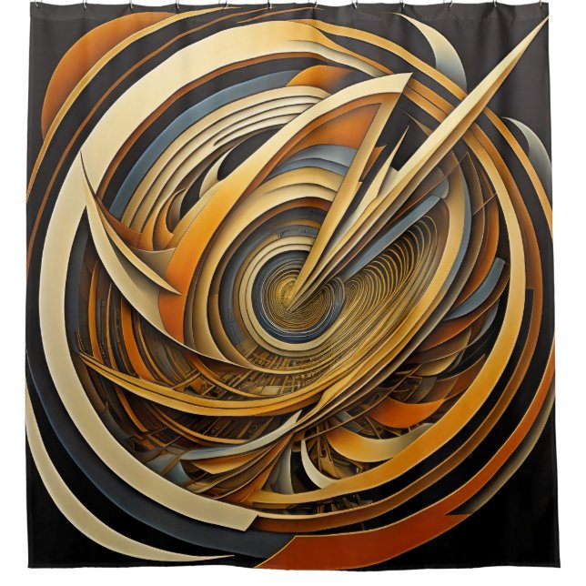 Rideaux De Douche Conception abstraite moderne Futurisme (Devant)