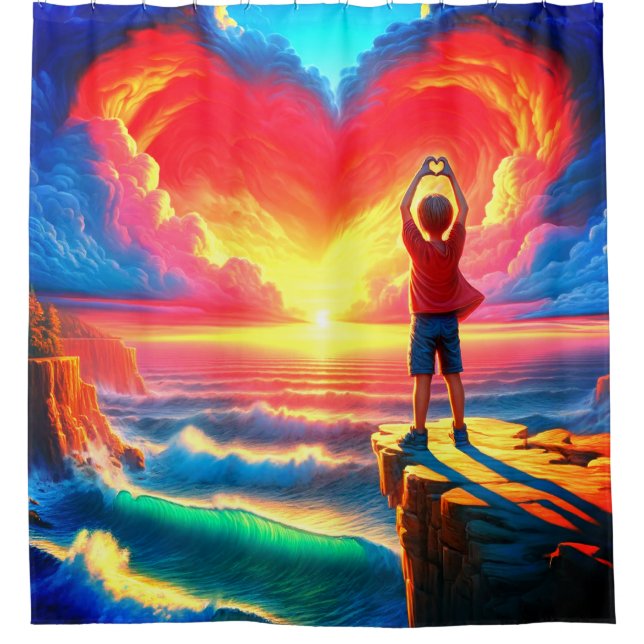 Rideaux De Douche Conception cardiaque (Devant)