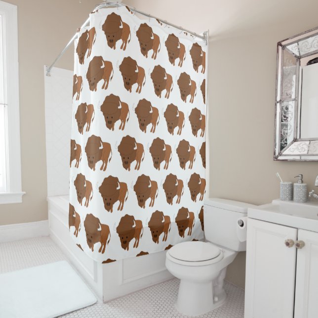 Rideaux De Douche Conception de bison (En situation)