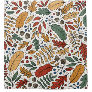 Rideaux De Douche Conception de Carré feuille couleur automne