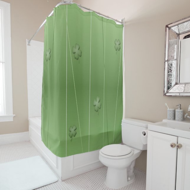 Rideaux De Douche Conception de Clover Irlandais (En situation)