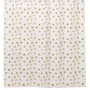 Rideaux De Douche Conception de confettis aux papillons d'or et blan