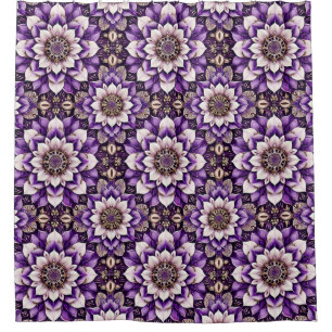 Rideaux De Douche Conception de mandala floral orné