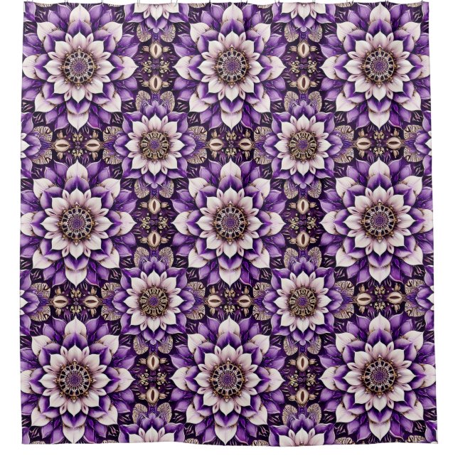 Rideaux De Douche Conception de mandala floral orné (Devant)