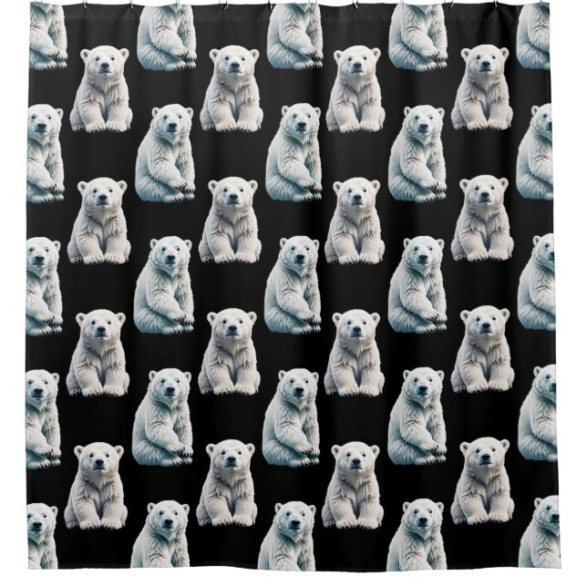 Rideaux De Douche Conception de motif d'animal ours polaire  (Devant)