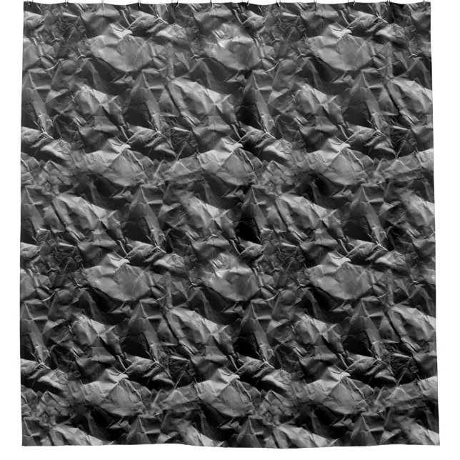 Rideaux De Douche Conception de Motif de papier 3d noir brut (Devant)