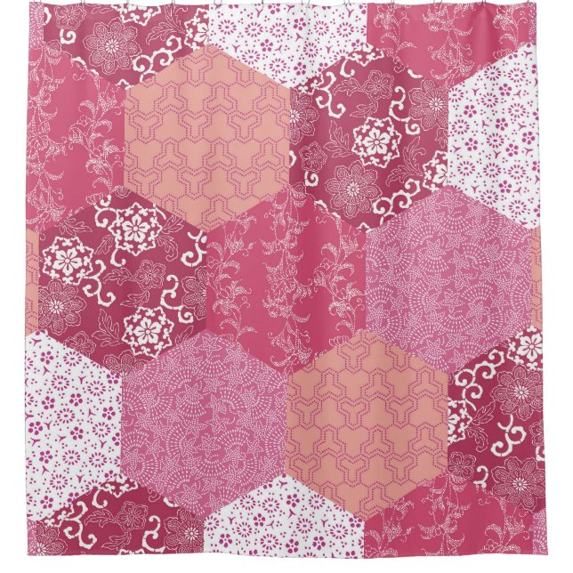 Rideaux De Douche Conception de Motif de Patchwork de style japonais (Devant)