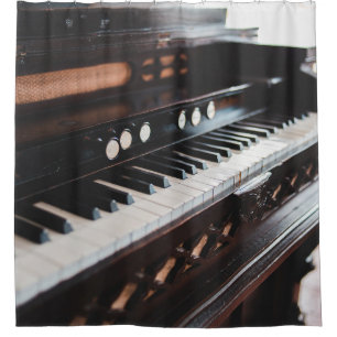 Rideaux De Douche Conception de piano mignonne