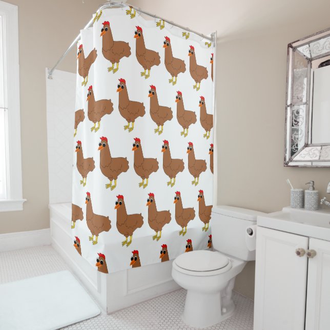 Rideaux De Douche Conception de poulet (En situation)